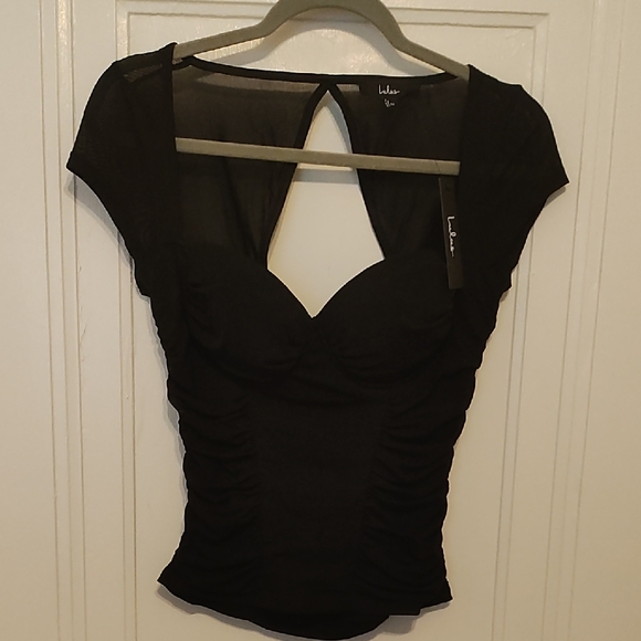 NWT Lulu's Ruched Cap Sleeve Going Out Top - Picture 2 of 6